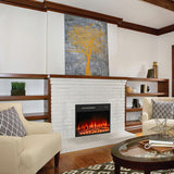 23 inch Electric Fireplace Insert with Stove Heater for TV Stand,LED Realistic Flame,Recessed Mounted Fireplace