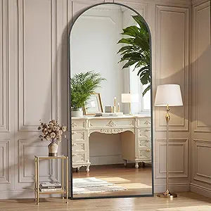 64"x 21.5" Arched Mirror Full Length, Full Body Mirror with Stand, Hanging Or Leaning for Wall, Floor Standing with
