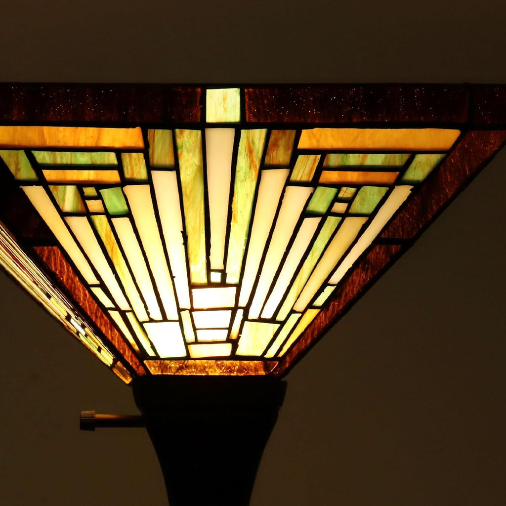 Tiffany Lamp Stained Glass Torchiere Floor Lamp