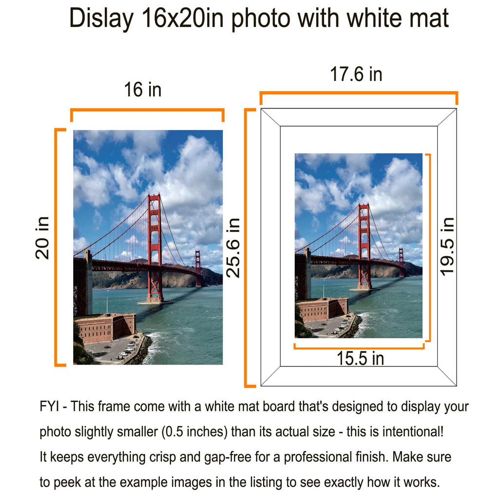 18x24 Frame in Black, Gallery Frame for Wall Mounting, 2 Pack