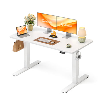 Standing Desk 55x24 Inch Electric Height Adjustable, White