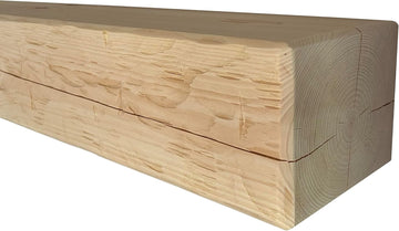 6" 8" 60" Solid Rustic Hand Hewn Fireplace Beam Mantels Handcrafted Amish Artisans, Sustainably Sourced Pine