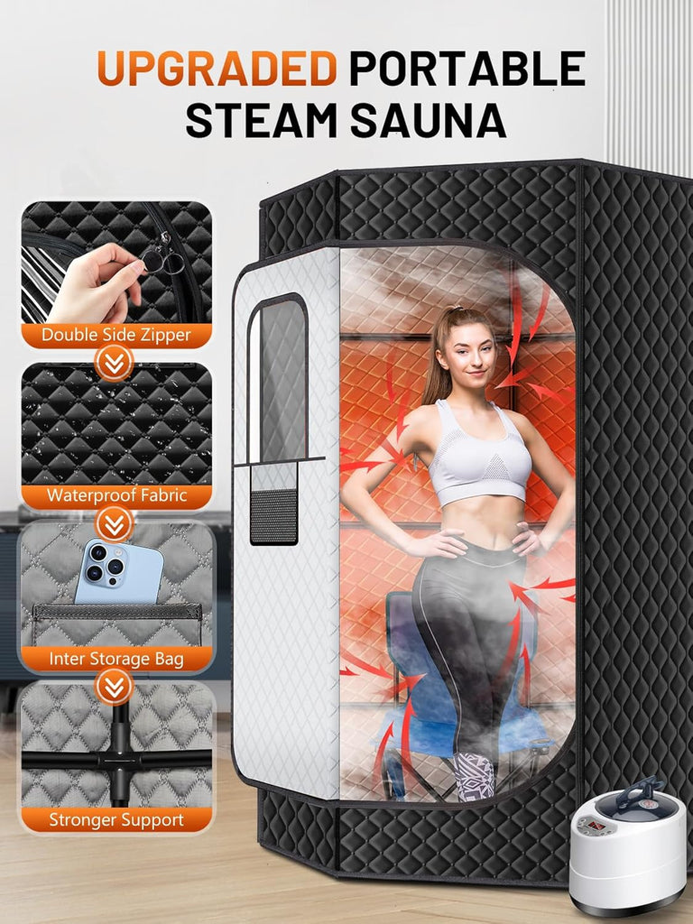 Portable Steam Sauna for Home, Portable Sauna Box Full Body for Home with 9 Adjustable Heat Levels