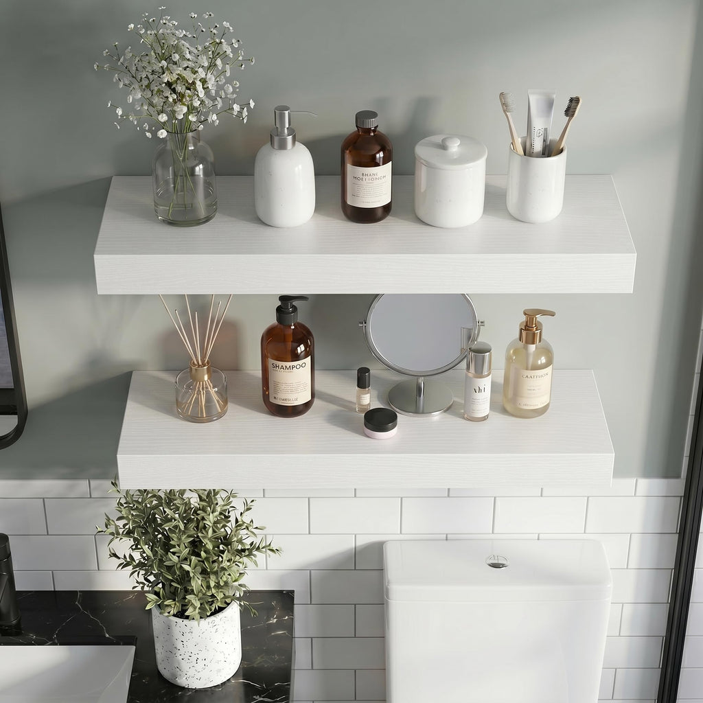 36 Inch Floating Shelves Wall Mounted for Display, 6.5 Deep Duty Shelves with Invisible Brackets Storage & Decor, 36"
