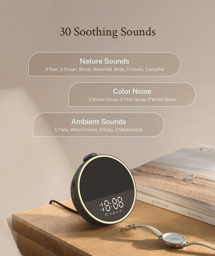 Sound Machine for Sleep, Alarm Clock, Night Light, Sleep Routine