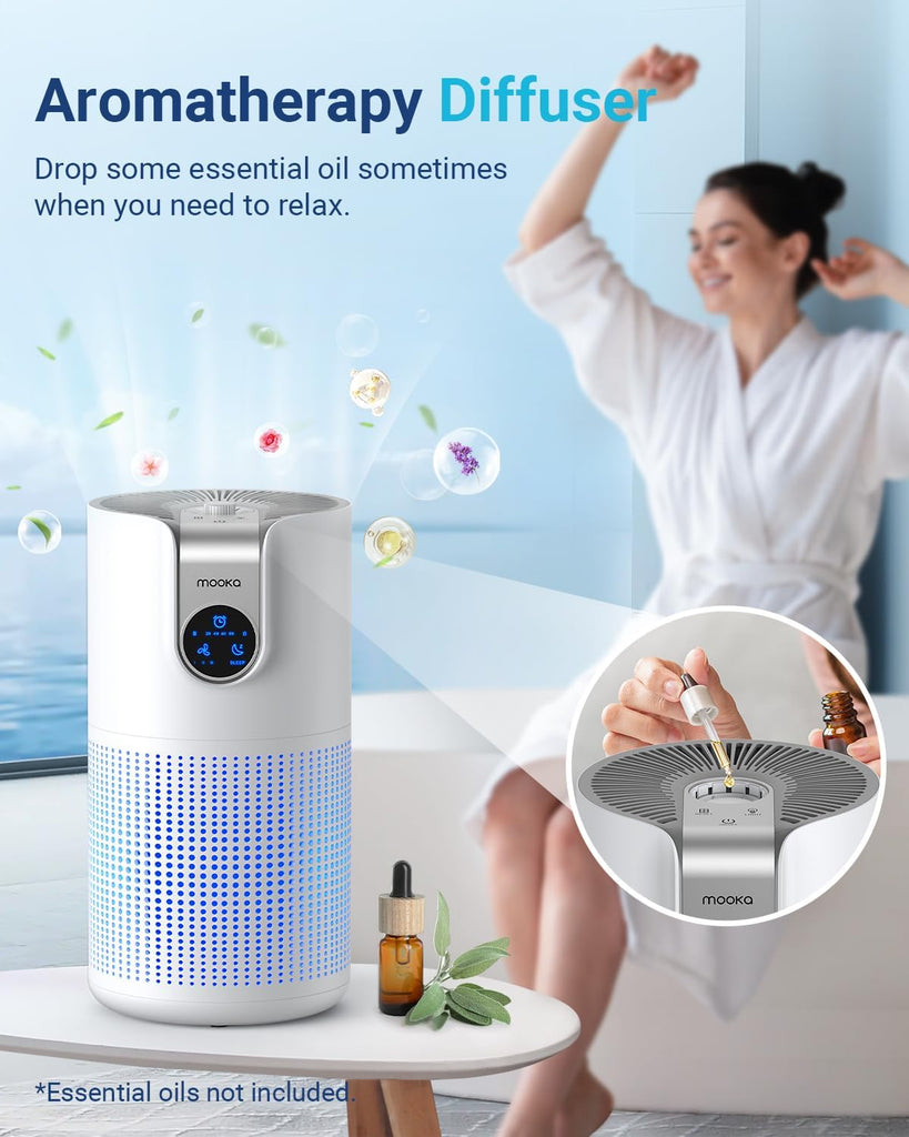 Air Purifiers for Home Large Room Up to 1500ft² with Aromatherapy, HEPA Air Purifier for Bedroom Pet