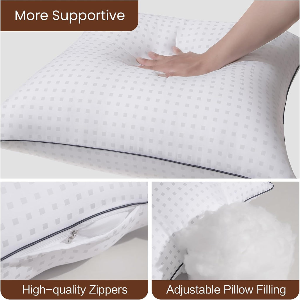 18"x18" Pillow Inserts with 100% Cotton Cover Decorative Square Throw 18 Pillows for Couch, Sofa and Bed - Set of 2