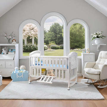 Portable Mini Baby Crib 4 in 1 with Memory Foam Mattress(38"by24") Included, Cunas para 2026 Convertible Crib 6
