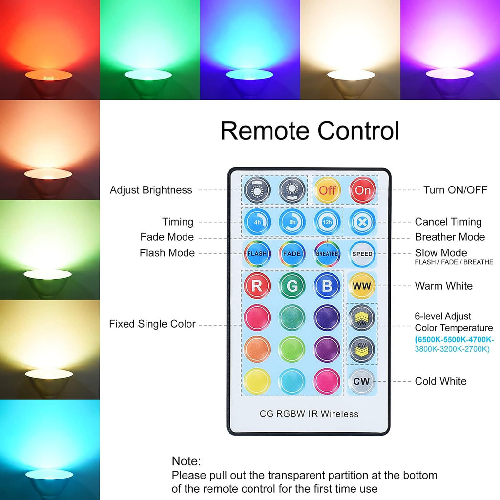 LED Par38 Flood Light Bulb Waterproof Outdoor, Color Changing Light RGBW | 30W=100W , Timing, 1800LM, Warm+Cool