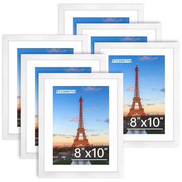 8x10 Picture Frame Bulk-6 Pack, Photo Frame with HD Plexiglass, Display Pictures 5x7 with Mat or 8x10 Without Mat