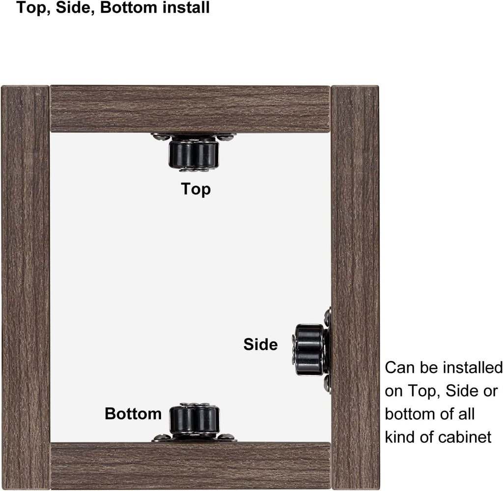 4 PCS Cabinet Latch Double Roller Catch Hardware Door Latches and Catches, Black Nickel