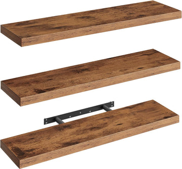 Floating Shelves for Wall, 1.5" Thick Wall Shelf Set of 3 with Invisible Brackets, L31.5 x W7.9 Hanging Shelves