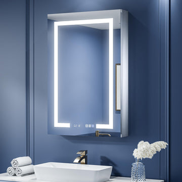 24x36 in LED Lighted Medicine Cabinet with Mirror, Right-Hinged