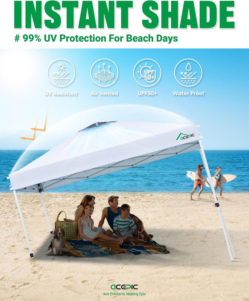 10x10 Pop Up Canopy Tent, One Push Instant Outdoor Gazebo with Vented Top