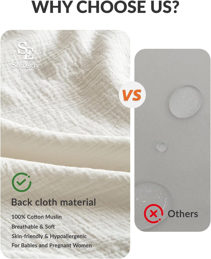 Muslin Duvet Cover, 100% Washed Cotton Duvet Cover Set, Ultra Soft Comforter Cover Linen Like, 3 Pieces