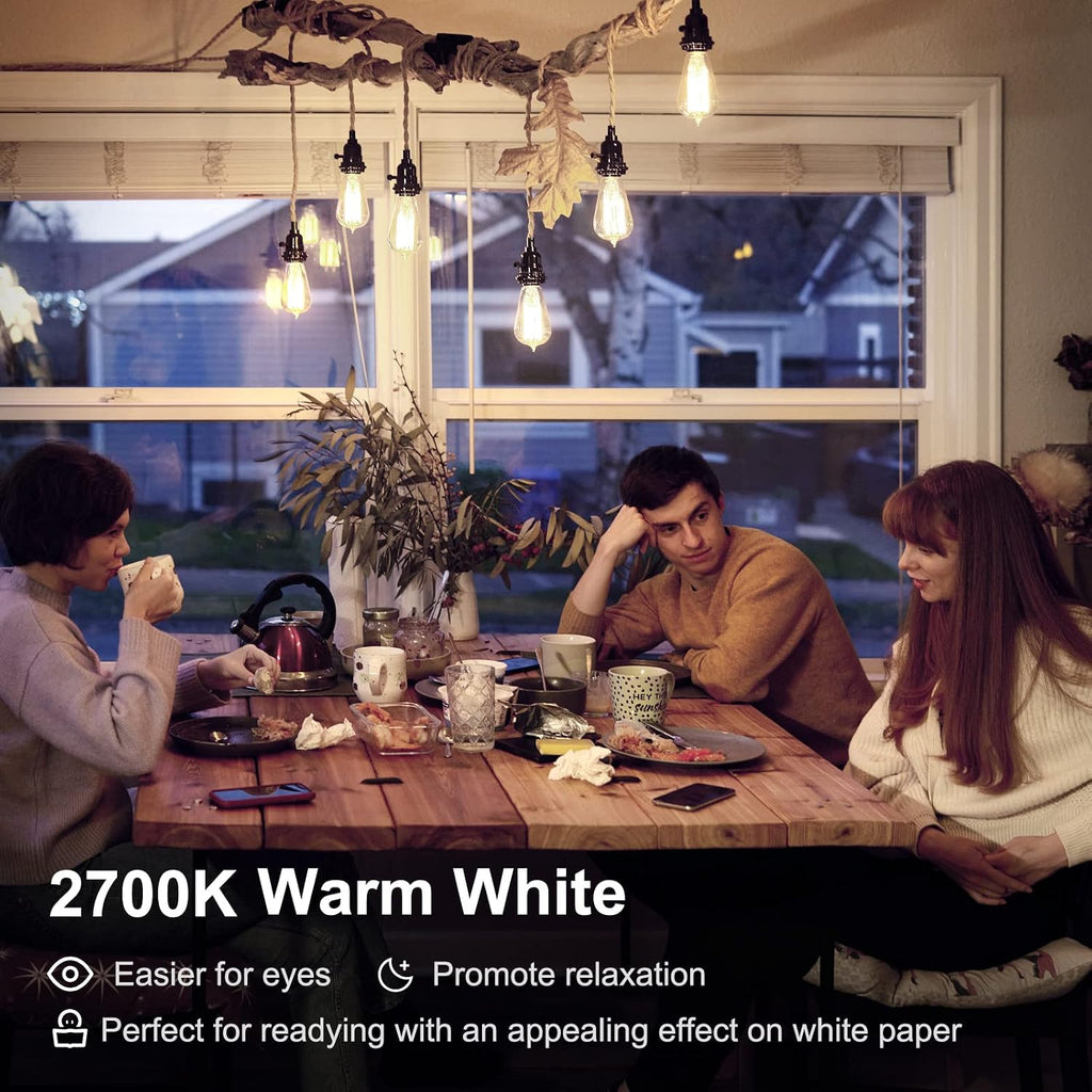 Edison Light Bulbs 60W Equivalent, Dimmable Vintage LED Light Bulbs, E26 Medium Base, Warm White 2700K, ST58, 8W