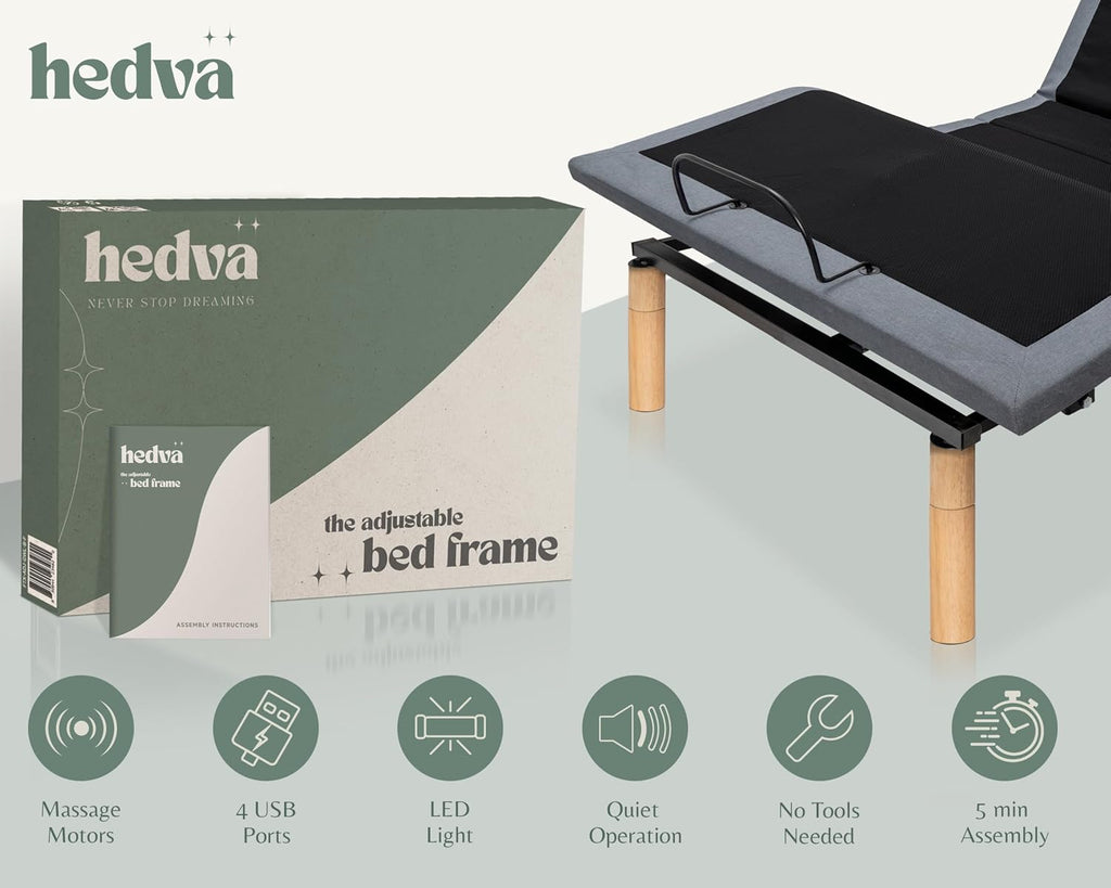 Queen Adjustable Bed Frame, Head & Foot Incline, Zero Gravity, Massage, Anti-Snore, 4 USB Ports, LED Under-Bed Light