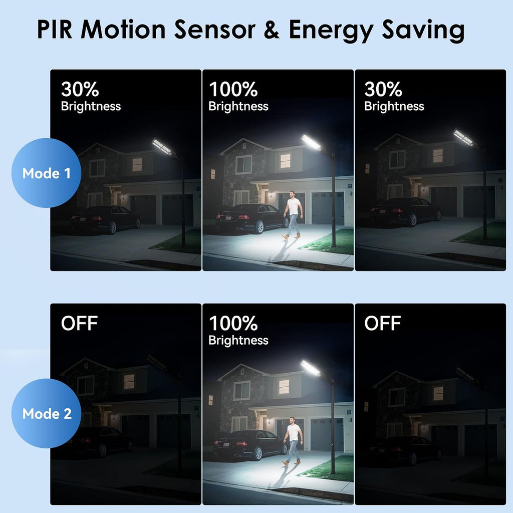 4-Pack Solar Street Lights Outdoor, 13000LM 6500K Waterproof LED Solar Flood Lights with Motion Sensor, Dusk to Dawn