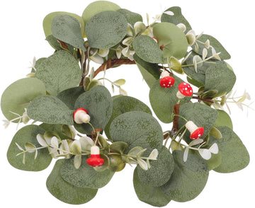 Faux Boxwood Wreath Candle Ring Decor Artificial Plant Wreath Christmas Decor