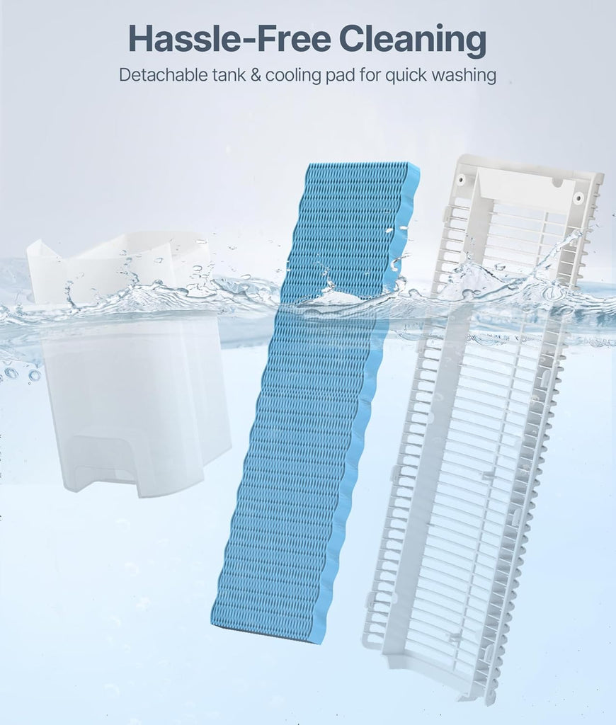 Evaporative Air Swamp Cooler - 38inch Cooling Fans that Blow Cold Air, Portable Tower Fan with 3L Water Tank