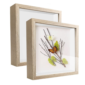 5x5 Small Shadow Box Frame Display Case, Display Case Box for Memorabilia, Medal, Wedding Memories, Crafts, Tickets