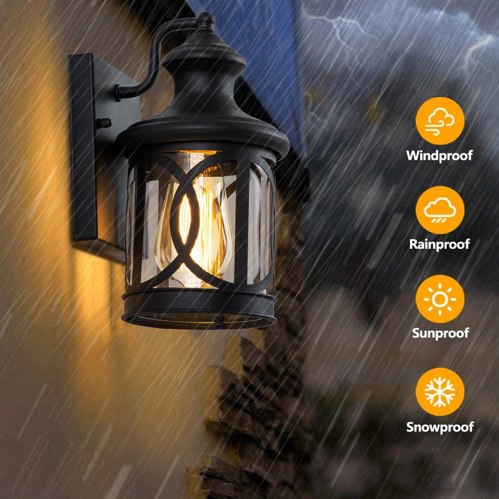2-Pack Outdoor Wall Lights, Porch Lights, Waterproof Outdoor Wall Sconce