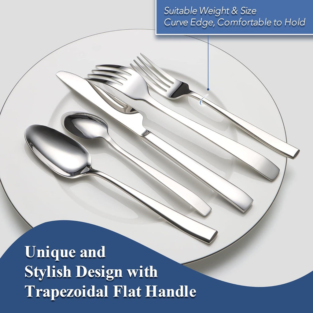 40-Piece Silverware Set Service for 8, Premium Stainless Steel Cutlery Set