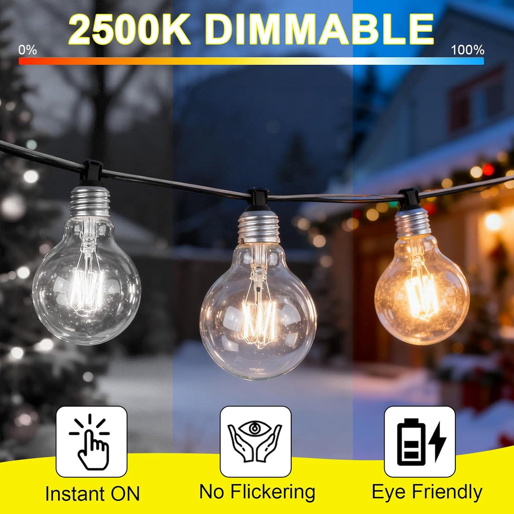 （2 Pack G25 Globe Light Bulbs - 40W Incandescent Light Bulb, G25 Double Life Globe Bulb,2700K Soft White, E26 Base
