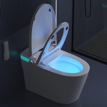 Smart Toilet with Bidet Built in, Heated Seat, 4 Cleaning Modes, Child Mode, Warm Dryer & LED Display