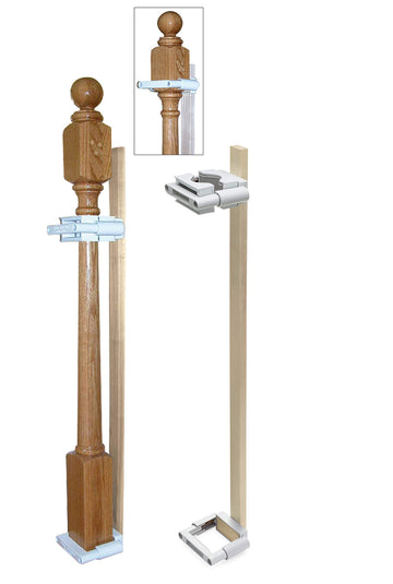 No Hole Stairway Baby Gate Mounting Kit - Fits Posts from 2 3/4 inches to 3 1/2 inches Wide with Square or Round Tops