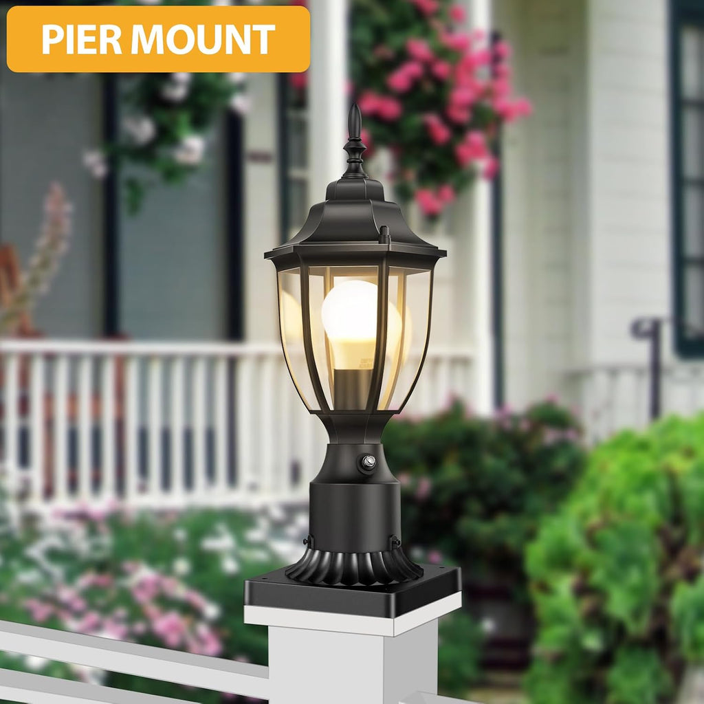 Dusk to Dawn Outdoor Post Lights, Waterproof Aluminum Lamp Post Light Fixture