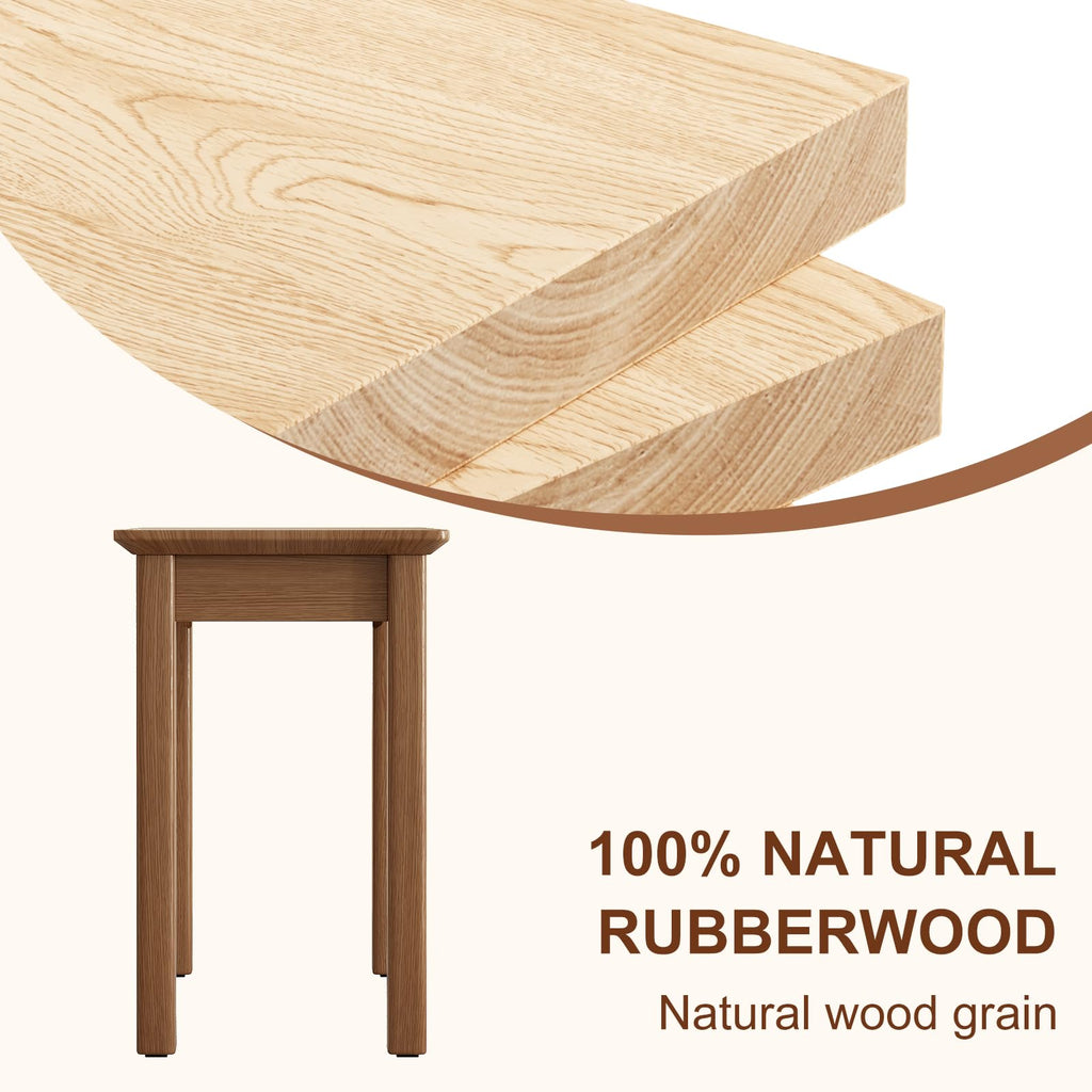 47.2" Solid Wood Dining Bench with Removable Cushion - Mid-Century Modern Entryway Bench, Extra Height Upholstered