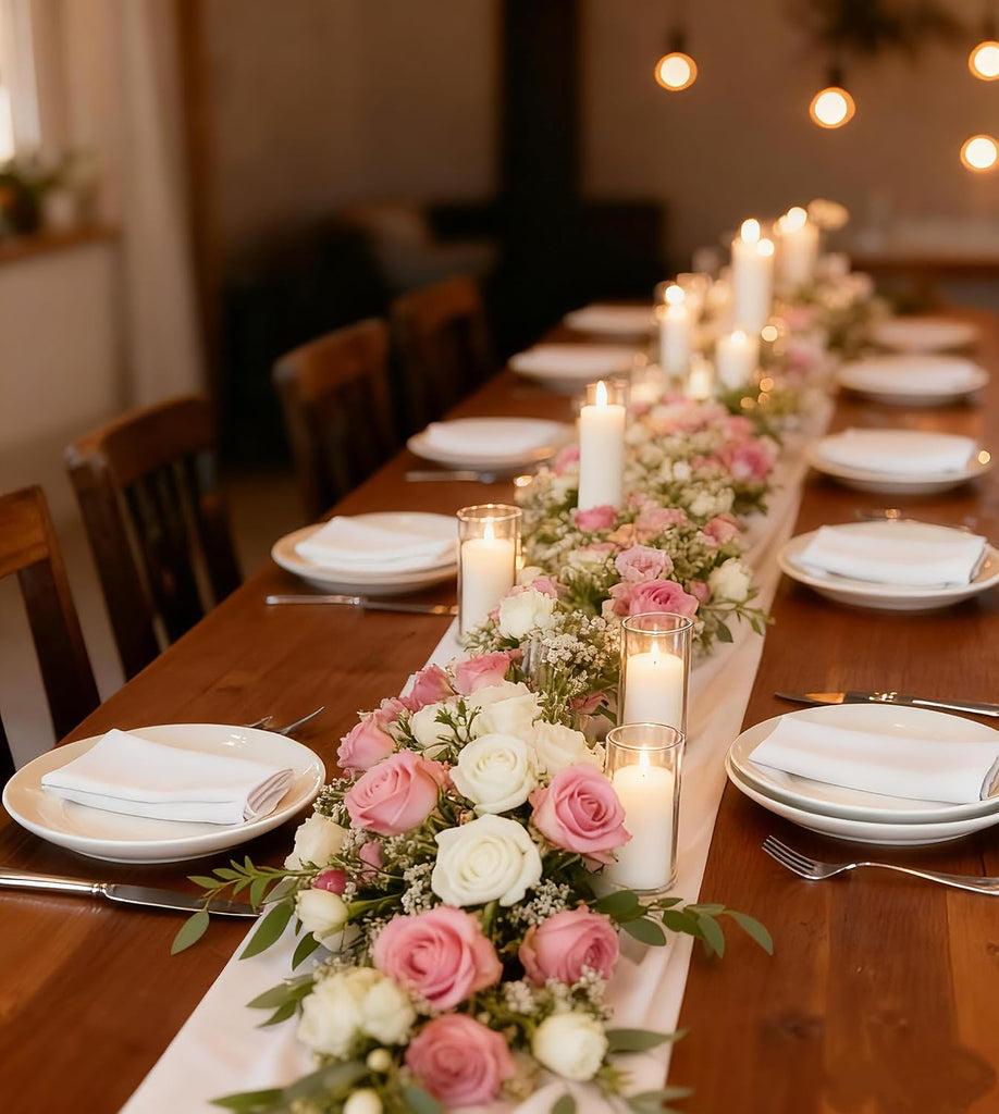 24 PCS White Pillar Candles with Glass Cylinder Vases Hurricane Glass Candle Holders for Pillar Candles Cylinder