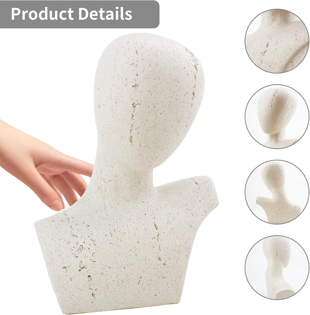 Large Size Abstract Home Decor Living Room Coffee Table Decor, No Face Thinker Statue Accents for Shelf, Modern White