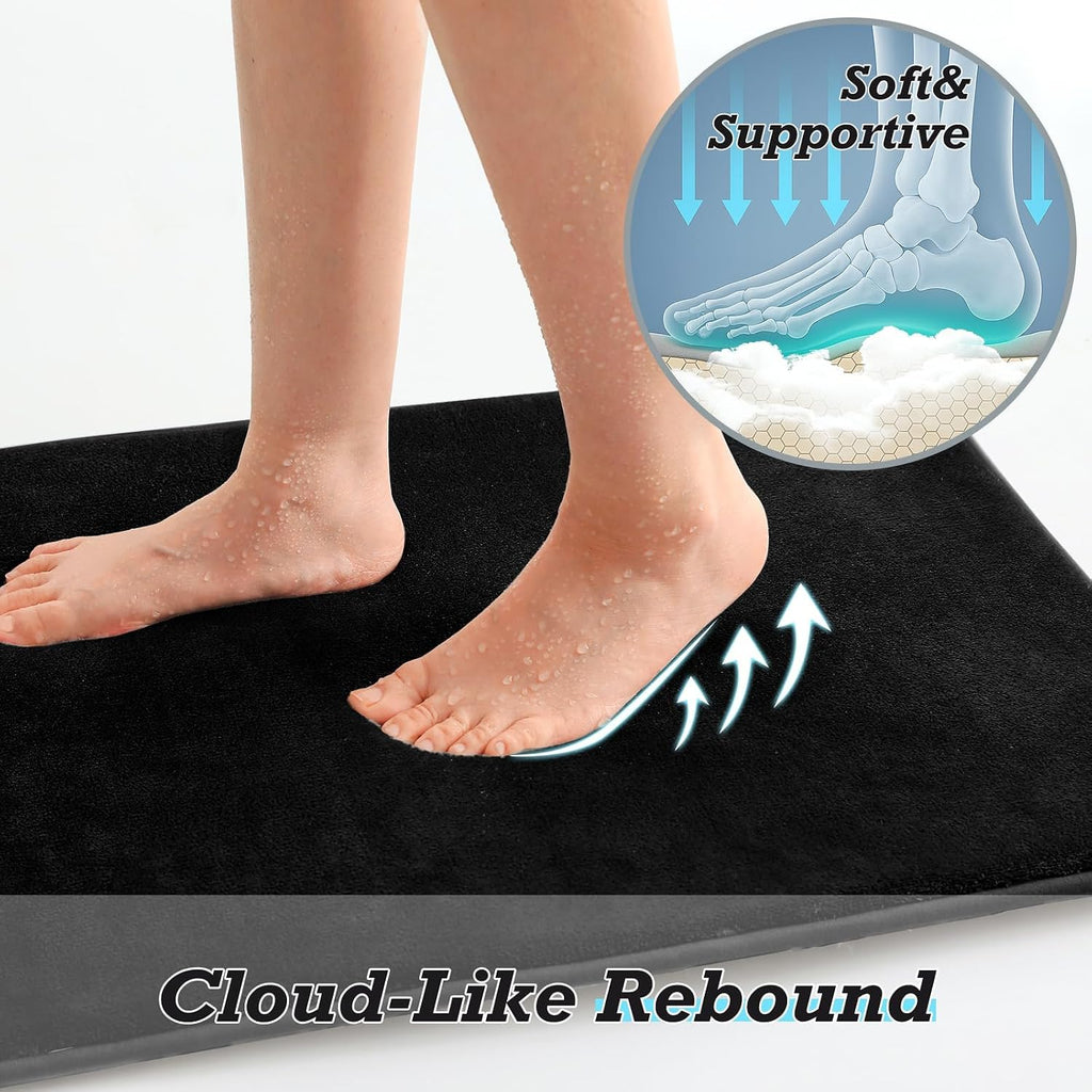 Bathroom Rugs Sets 2 Piece, Non-Slip & Quick Dry Bath Mat Set, Ultra Soft Velvet Bath Rugs , Toilet and Shower Floor