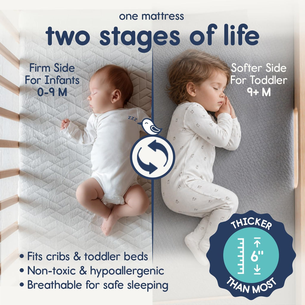 Dual Sided Baby Crib Mattress & Toddler Bed Mattress, Made in USA