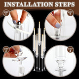 4 Pcs Acrylic Candelabra Centerpieces Candle Holder Crystal 5 Arm Candlesticks Holder with Acrylic Shade Pillar Taper