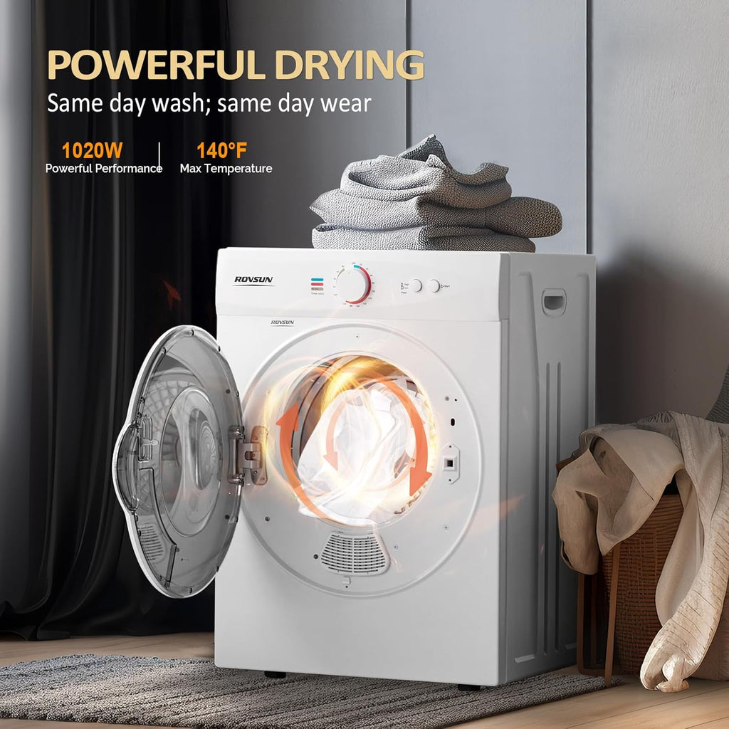 1.8CuFt Portable Clothes Dryer and 17.8LBS Full-Automatic Washing Machine Set, Compact Laundry Washer and Dryer Combo