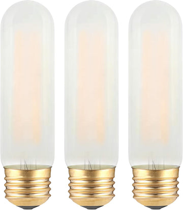 Frosted T10 LED Bulb- Dimmable E26 LED Chandelier Light Bulbs 25W Equivalent- 2700K Soft Warm- 2W Vintage Tubular (3 Count)