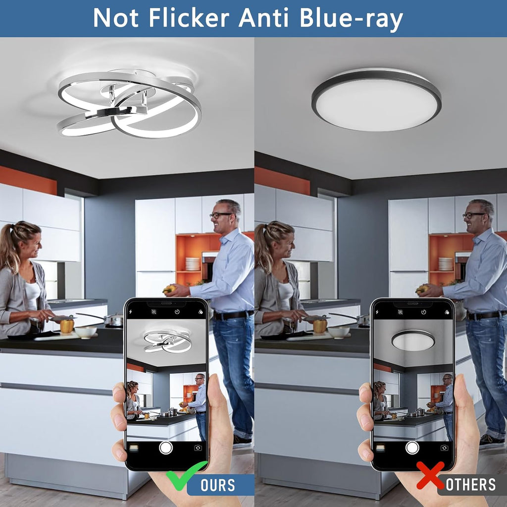 LED Ceiling Light Fixtures,36W Flush Mount Modern LED Ceiling Light,Cool White 6000K Close to Ceiling Lights Bedroom