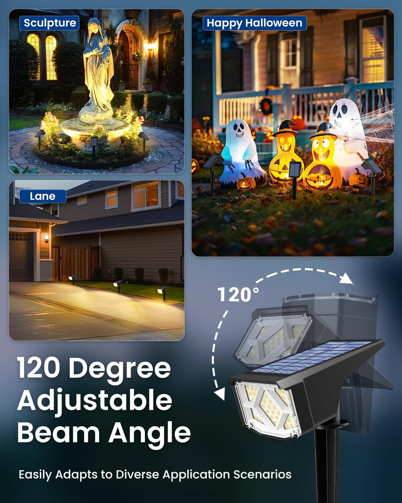 Spot Lights Outdoor Waterproof, Solar Spotlights 10 Pack Warm White | Solar Landscape Spotlights Outdoor, Compact