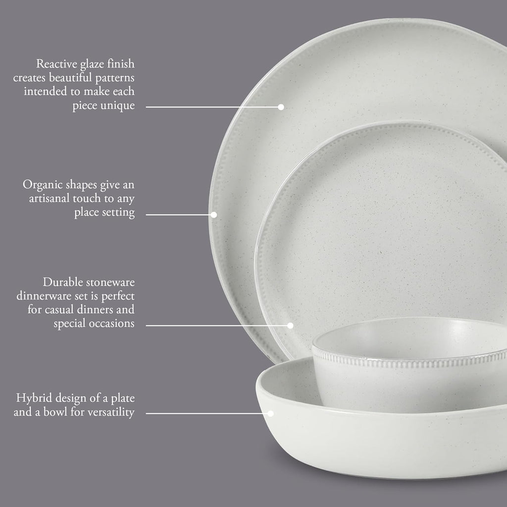 Menlo Park 16-Piece Pottery Clay Stoneware Dinnerware Set