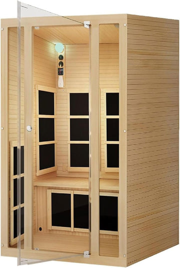 Lifestyles Joyous 2-Person Low EMF FAR Infrared Sauna with Chromotherapy Light for Home Indoor Spa Use