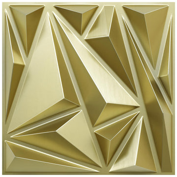 Gold 3D Wall Panels, 12''x12'', PVC, 33 Pack