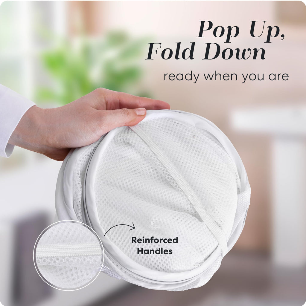 Mesh Pop Up Laundry Hamper Foldable Basket 2-Pack