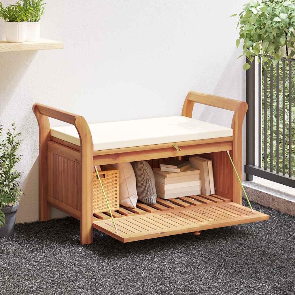 Outdoor Storage Bench, Storage Box with Cushion, Patio Deck Box with Seat for Garden Balcony Porch Pool Yard, Modern