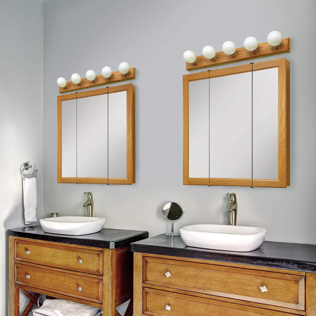 Claremont Tri-View Medicine Cabinet, 30", Honey Oak