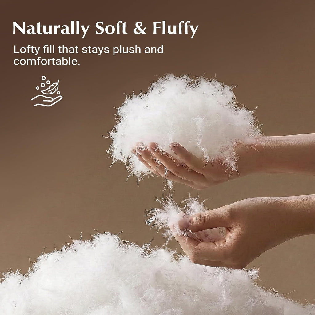 Feather Down Fiber Comforters King Fluffy All Season Duvet Insert Soft Breathable Bedding Comforter 