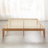 Naturalista Classic - 12 Inch Solid Wood Platform Bed with Wooden Slats, No Box Spring Needed, Easy Assembly, Full