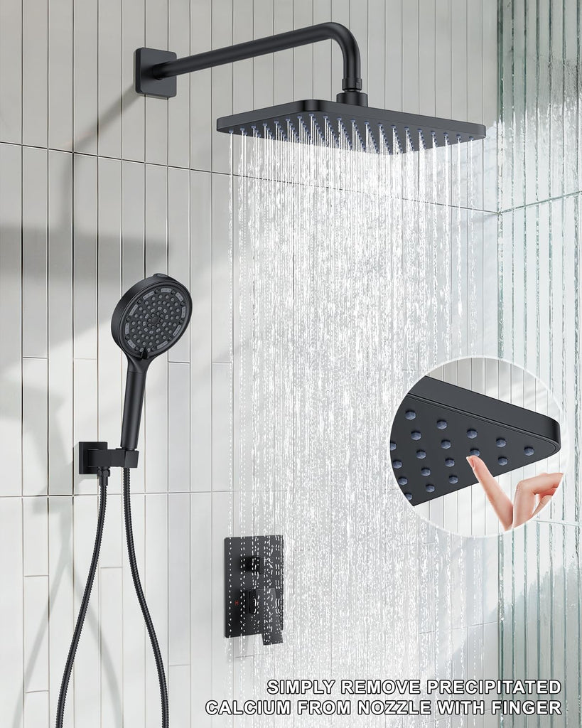 Matte Black 11-Inch Rainfall Shower System